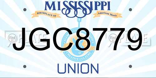JGC8779 Mississippi License Plate