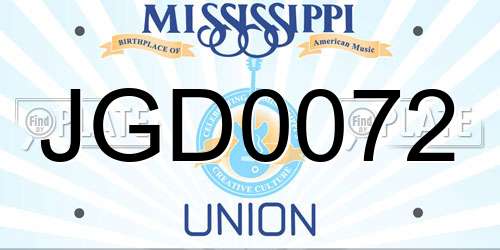 JGD0072 Mississippi License Plate