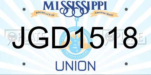 JGD1518 Mississippi License Plate