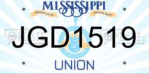 JGD1519 Mississippi License Plate