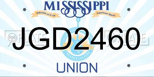 JGD2460 Mississippi License Plate