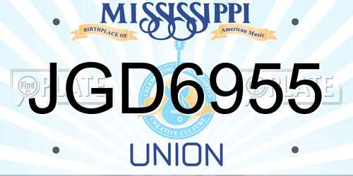 JGD6955 Mississippi License Plate