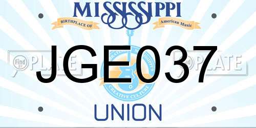 JGE037 Mississippi License Plate