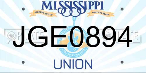 JGE0894 Mississippi License Plate