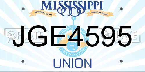 JGE4595 Mississippi License Plate