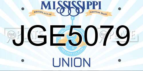 JGE5079 Mississippi License Plate