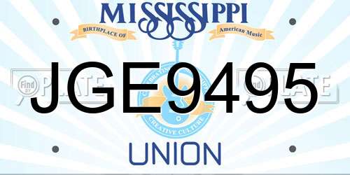 JGE9495 Mississippi License Plate