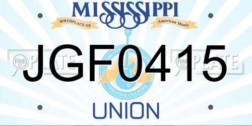 JGF0415 Mississippi License Plate