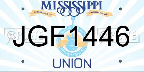 JGF1446 Mississippi License Plate