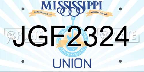 JGF2324 Mississippi License Plate