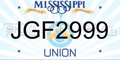 JGF2999 Mississippi License Plate