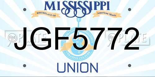 JGF5772 Mississippi License Plate