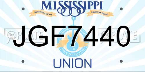 JGF7440 Mississippi License Plate