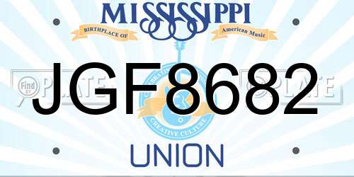 JGF8682 Mississippi License Plate