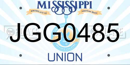 JGG0485 Mississippi License Plate