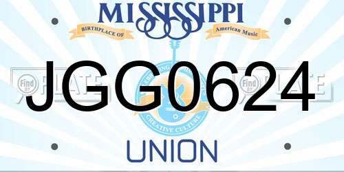 JGG0624 Mississippi License Plate