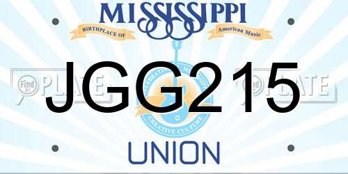 JGG215 Mississippi License Plate