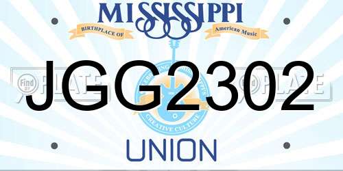 JGG2302 Mississippi License Plate
