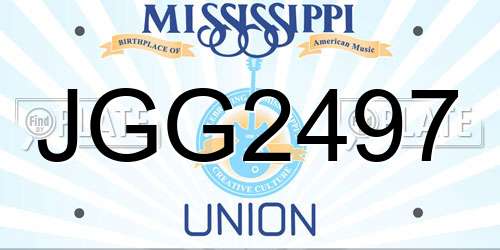 JGG2497 Mississippi License Plate
