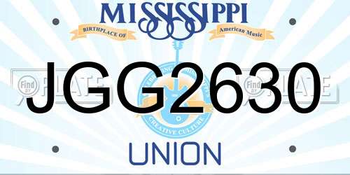 JGG2630 Mississippi License Plate