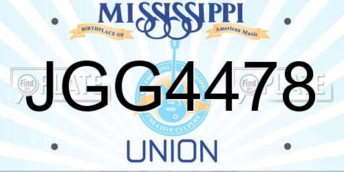 JGG4478 Mississippi License Plate
