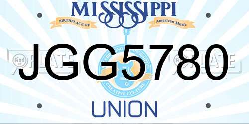 JGG5780 Mississippi License Plate