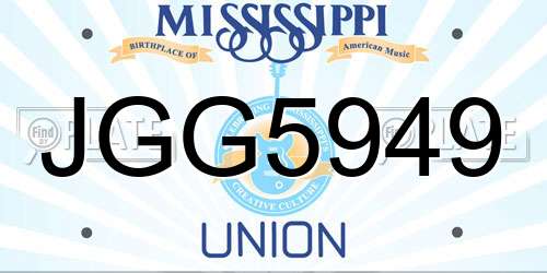 JGG5949 Mississippi License Plate