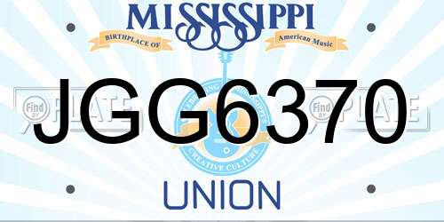JGG6370 Mississippi License Plate