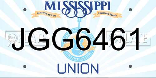JGG6461 Mississippi License Plate