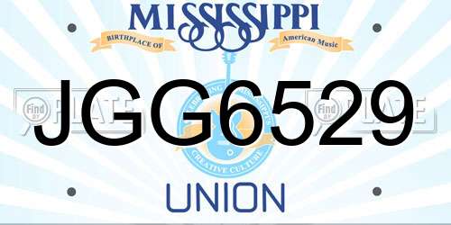 JGG6529 Mississippi License Plate