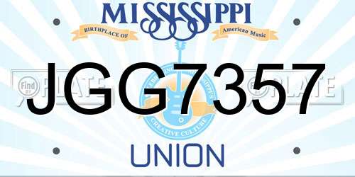 JGG7357 Mississippi License Plate