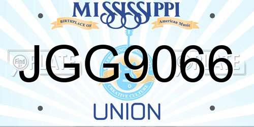 JGG9066 Mississippi License Plate