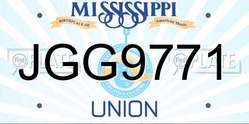 JGG9771 Mississippi License Plate