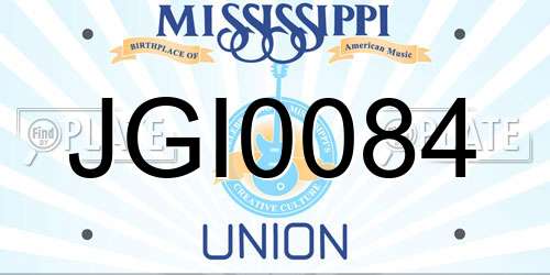JGI0084 Mississippi License Plate