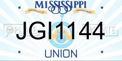 JGI1144 Mississippi License Plate