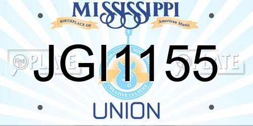 JGI1155 Mississippi License Plate