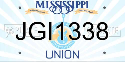 JGI1338 Mississippi License Plate