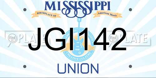JGI142 Mississippi License Plate