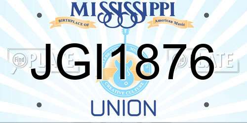 JGI1876 Mississippi License Plate