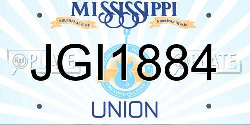 JGI1884 Mississippi License Plate