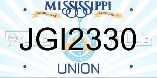 JGI2330 Mississippi License Plate
