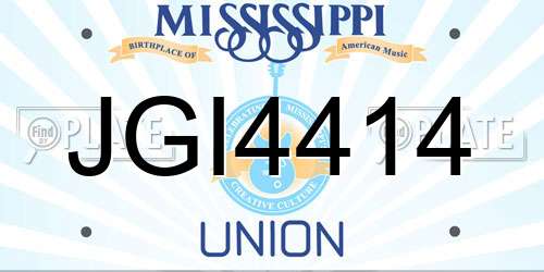 JGI4414 Mississippi License Plate