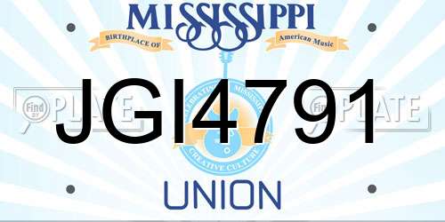 JGI4791 Mississippi License Plate