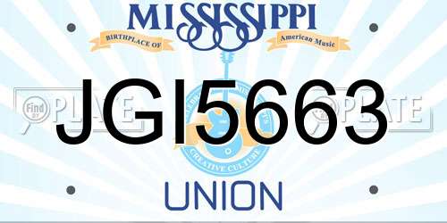 JGI5663 Mississippi License Plate