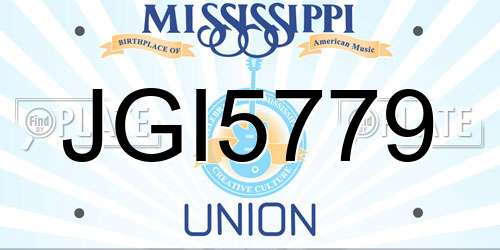 JGI5779 Mississippi License Plate