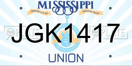JGK1417 Mississippi License Plate