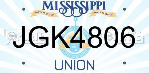 JGK4806 Mississippi License Plate