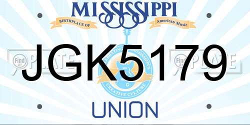 JGK5179 Mississippi License Plate