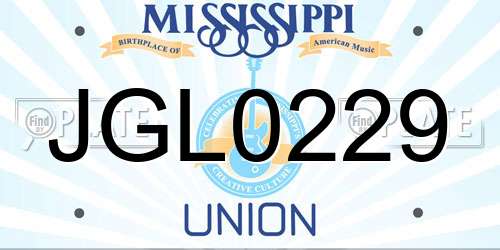 JGL0229 Mississippi License Plate