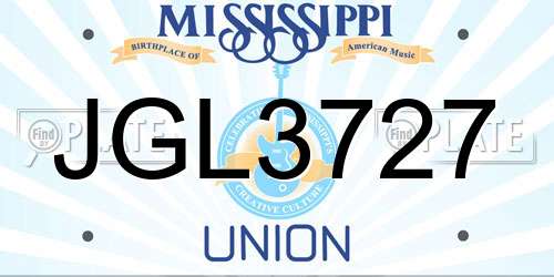 JGL3727 Mississippi License Plate